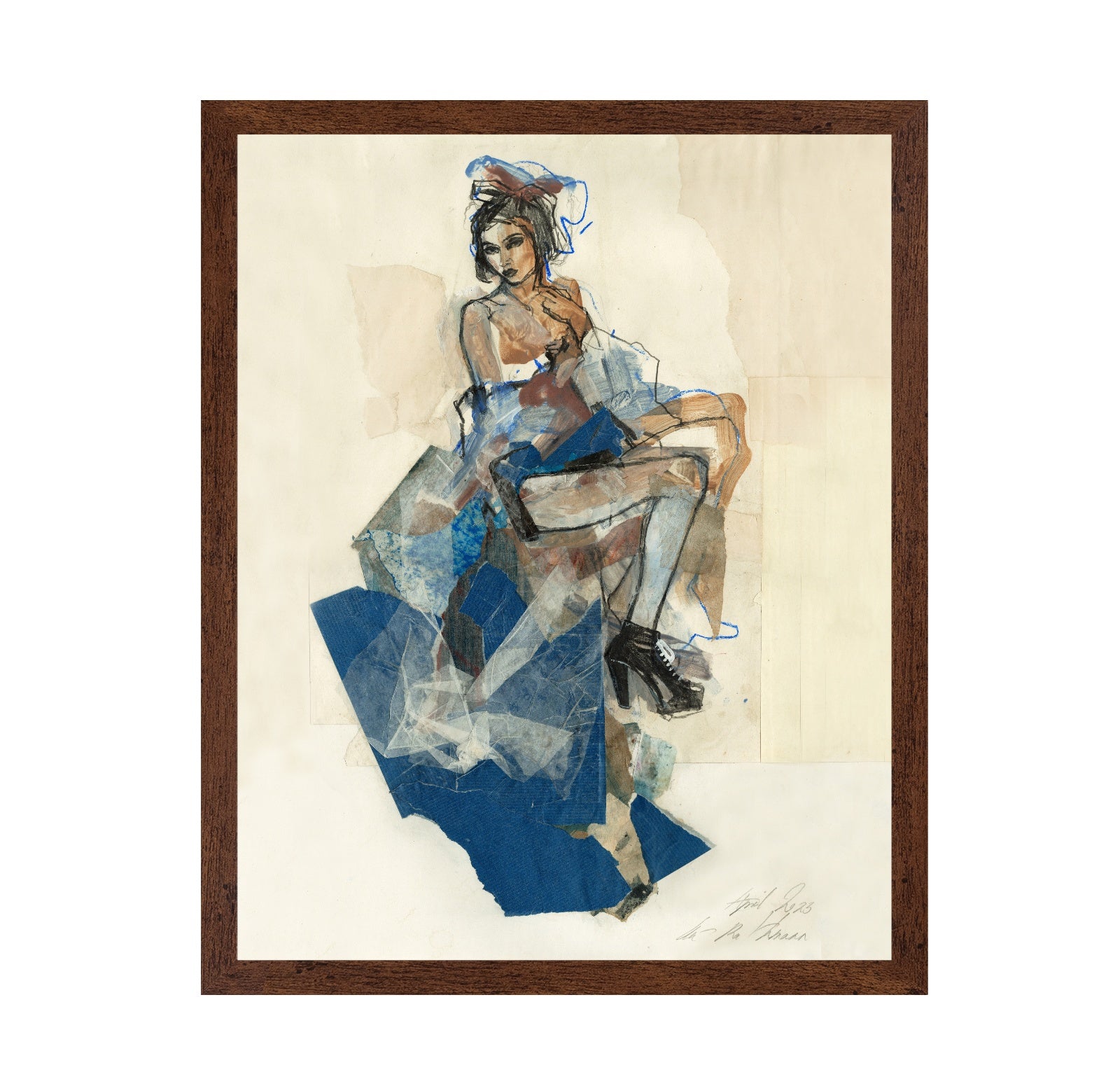 Blue Collage Fashion Pose