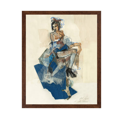 Blue Collage Fashion Pose
