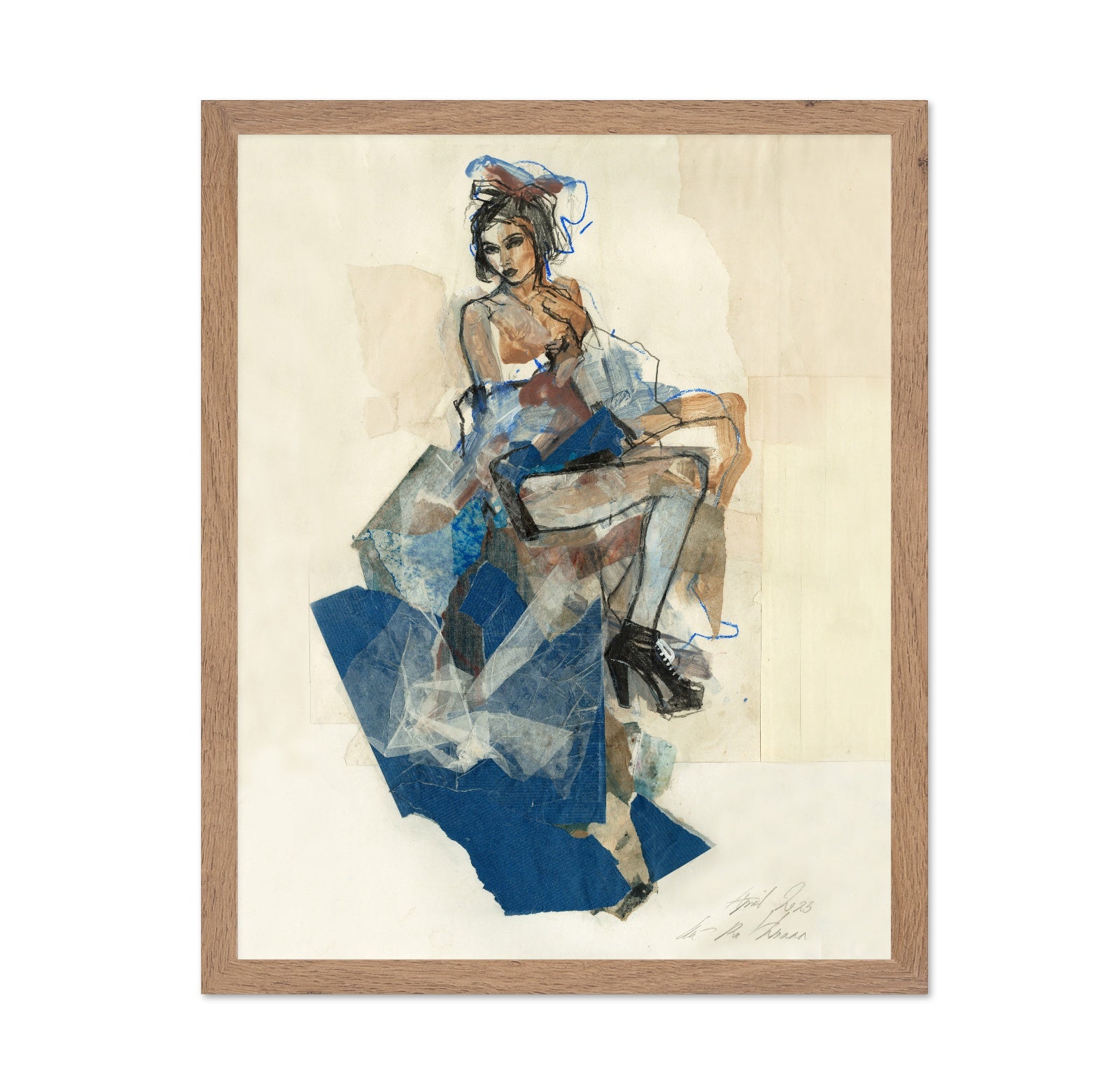 Blue Collage Fashion Pose