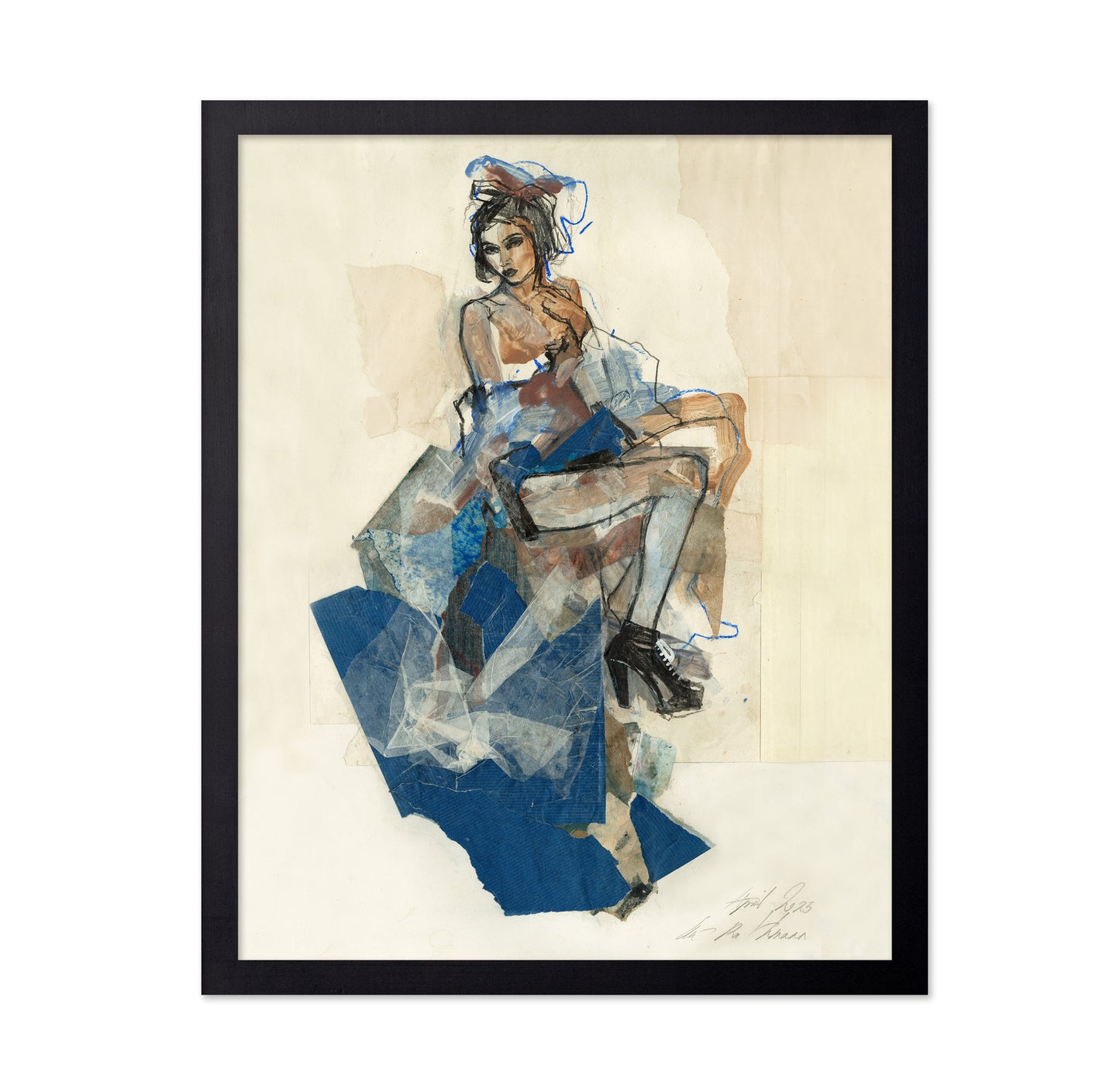 Blue Collage Fashion Pose