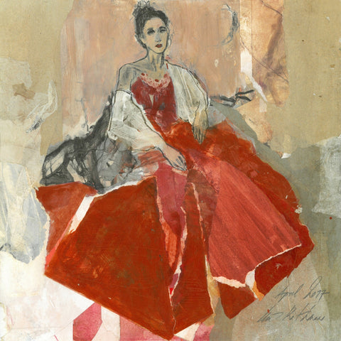 Seated Red Dress