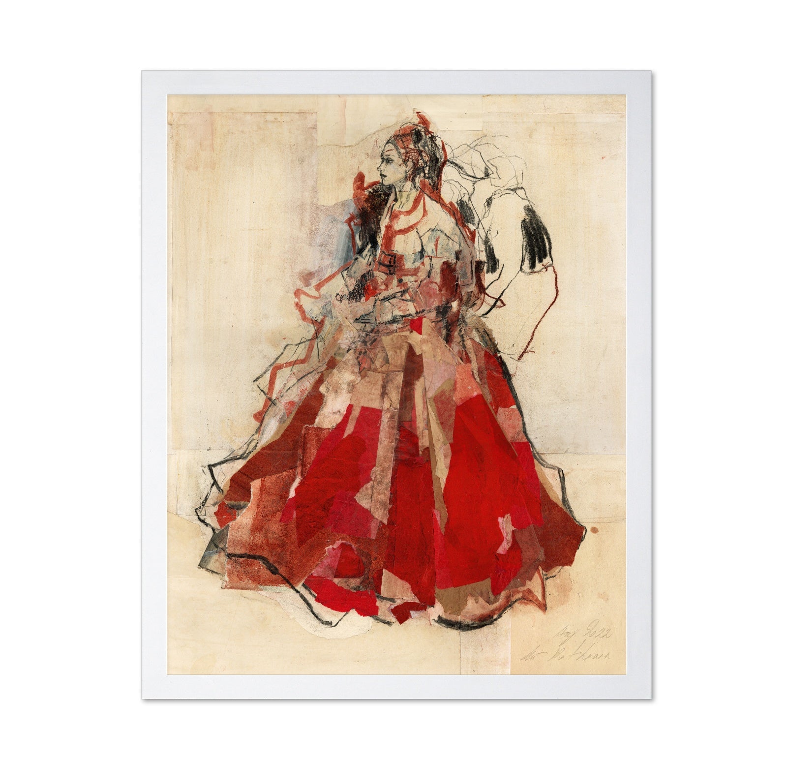 Red Collage Dress