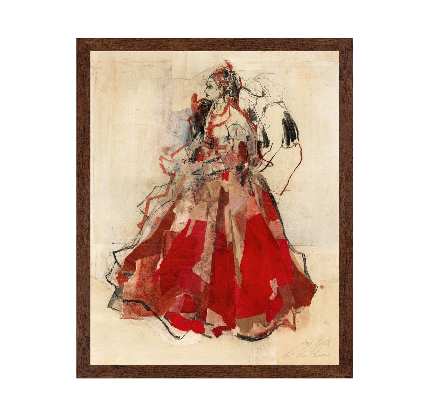 Red Collage Dress