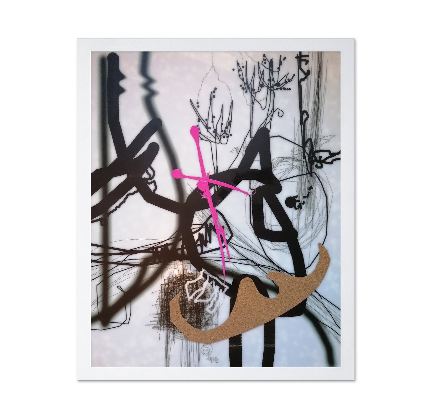 Abstract Pink Cross Lines