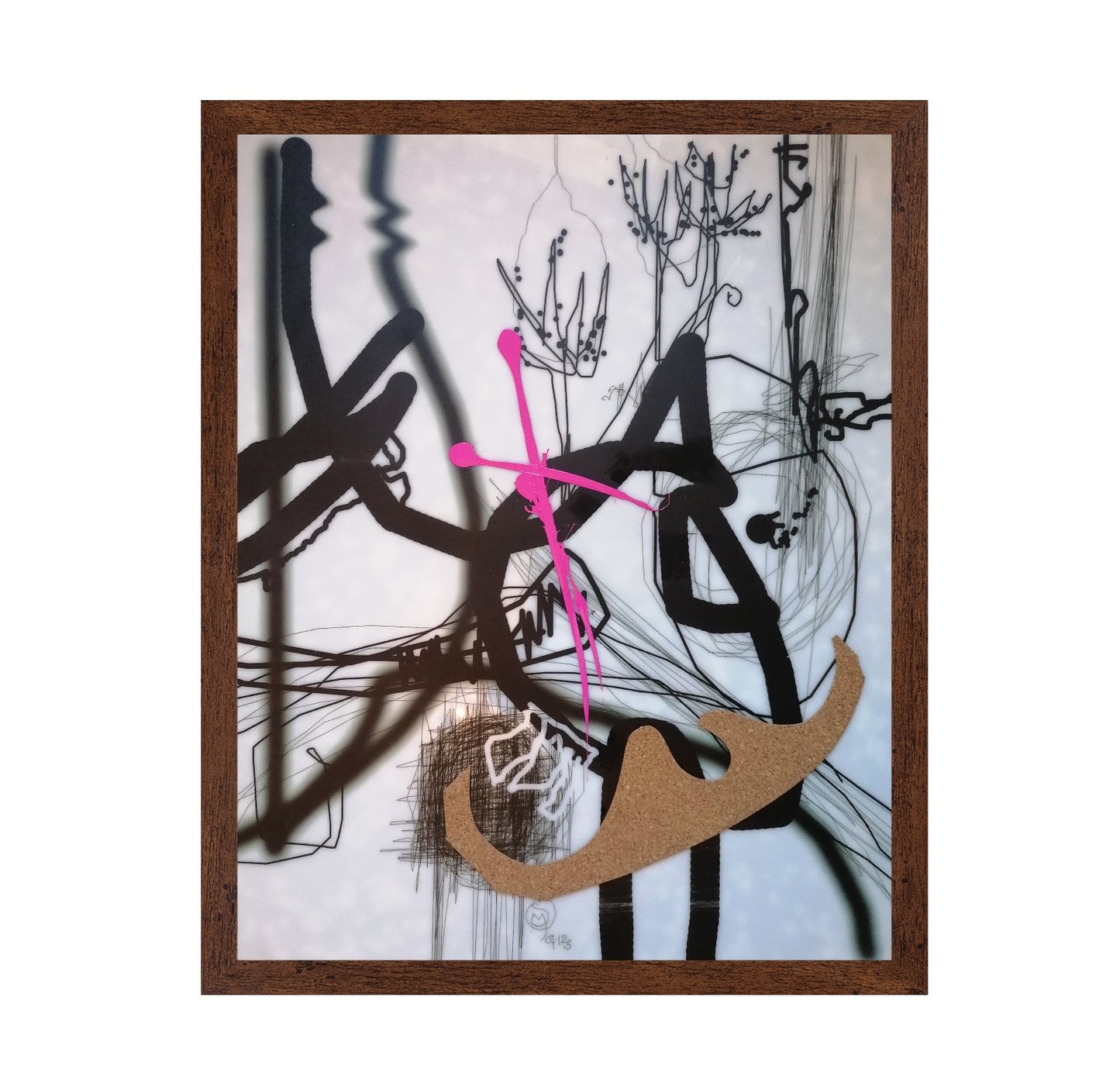 Abstract Pink Cross Lines