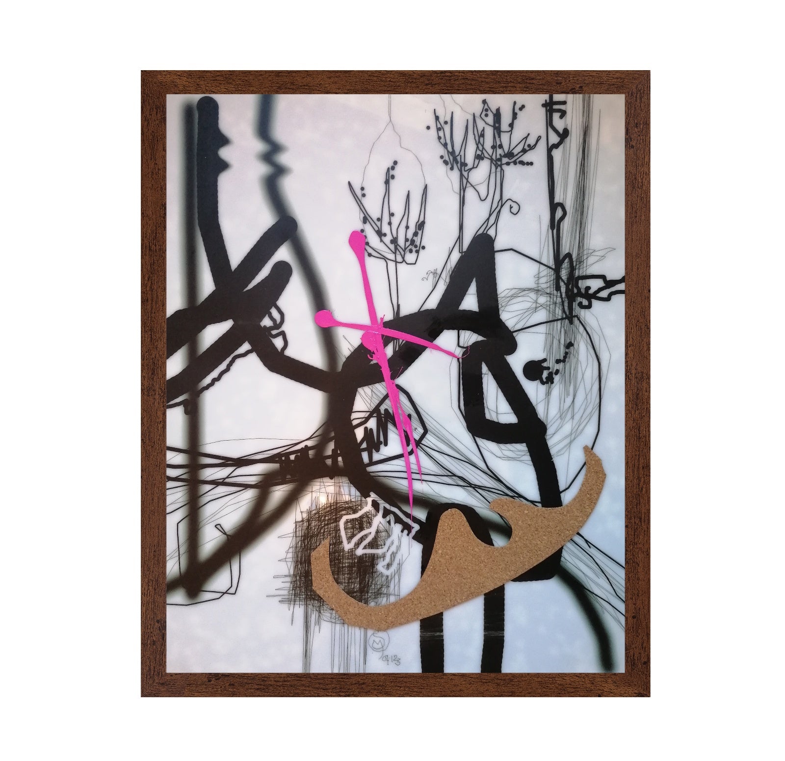 Abstract Pink Cross Lines