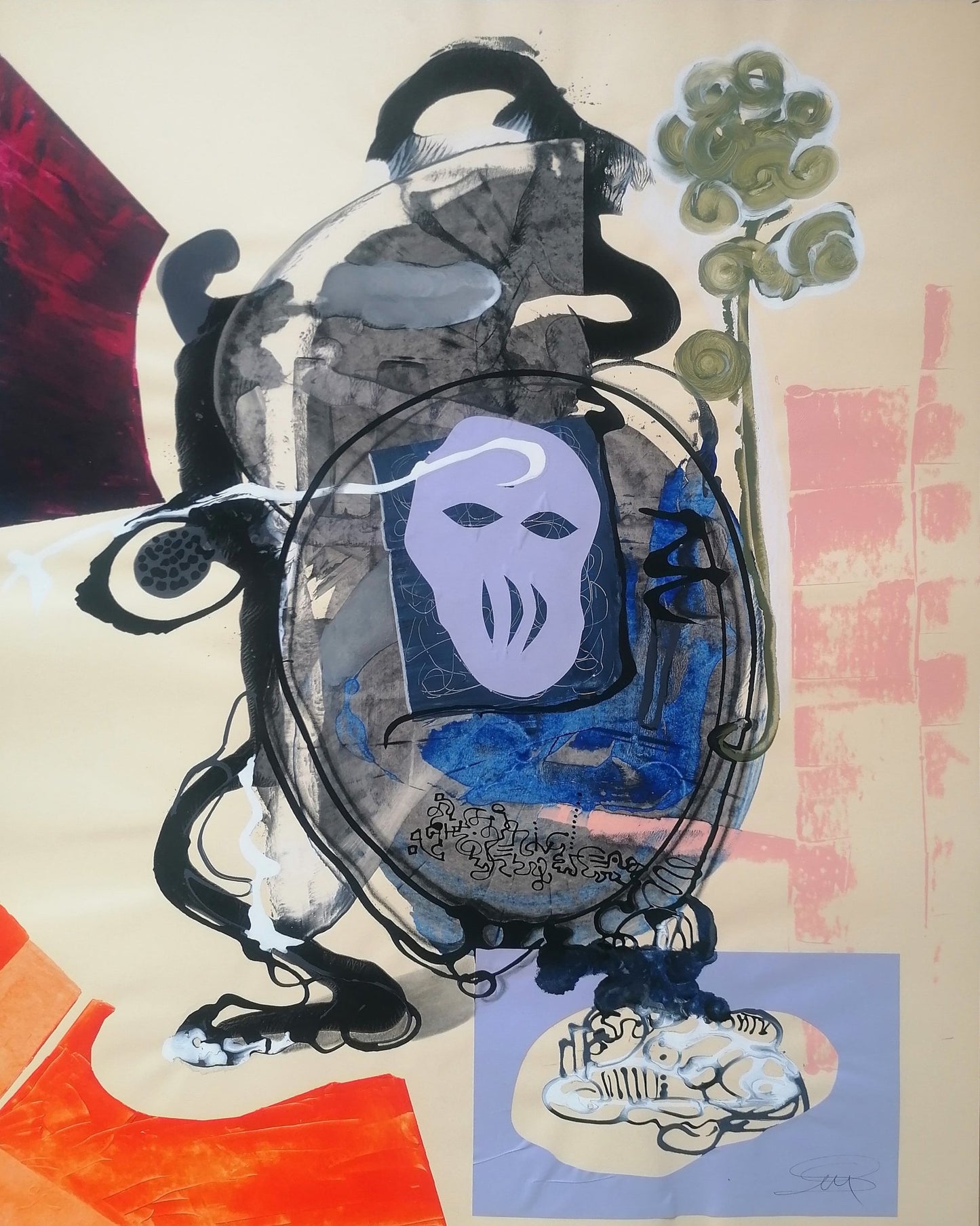 Masked Abstract Figure