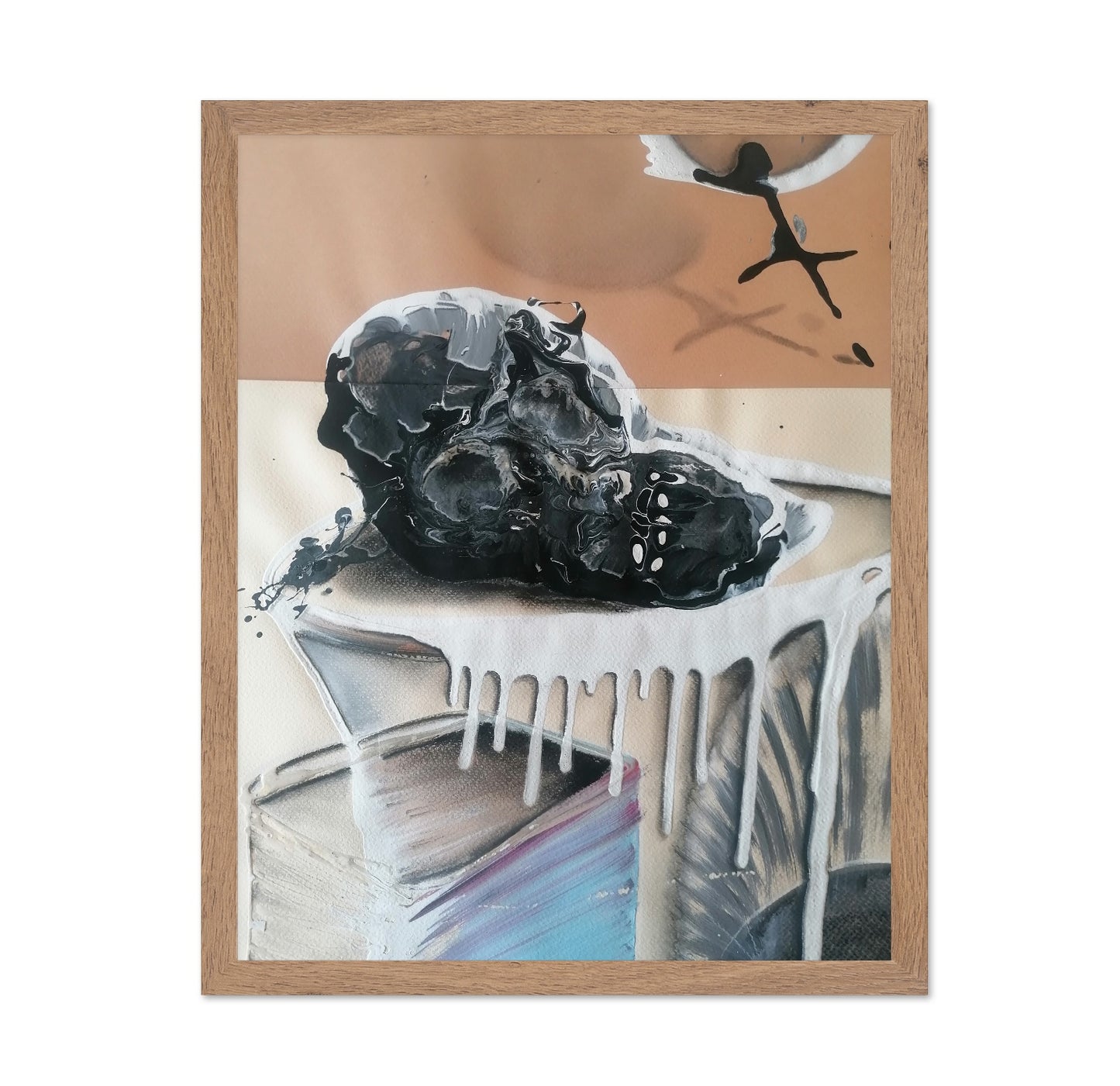 Abstract Black Skull Painting
