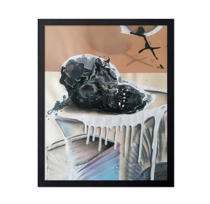Abstract Black Skull Painting