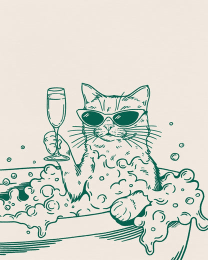 Cat Bath With Champagne