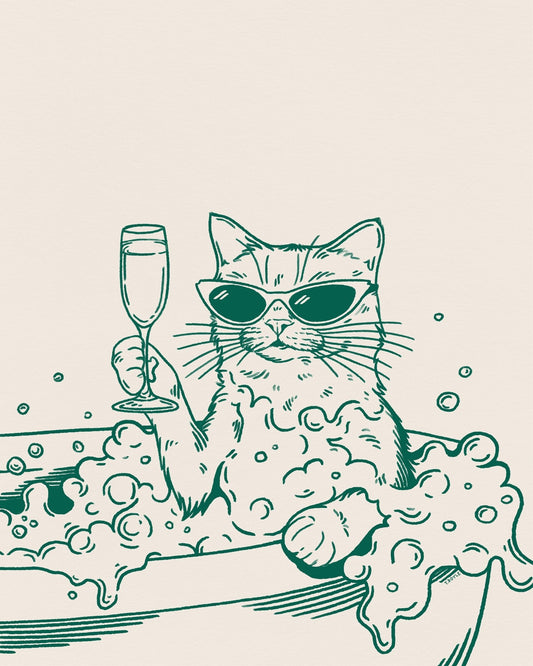 Cat Bath With Champagne