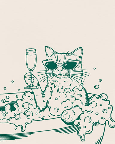 Cat Bath With Champagne