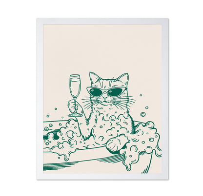 Cat Bath With Champagne