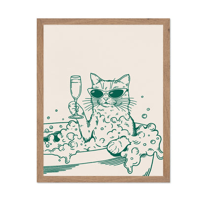 Cat Bath With Champagne