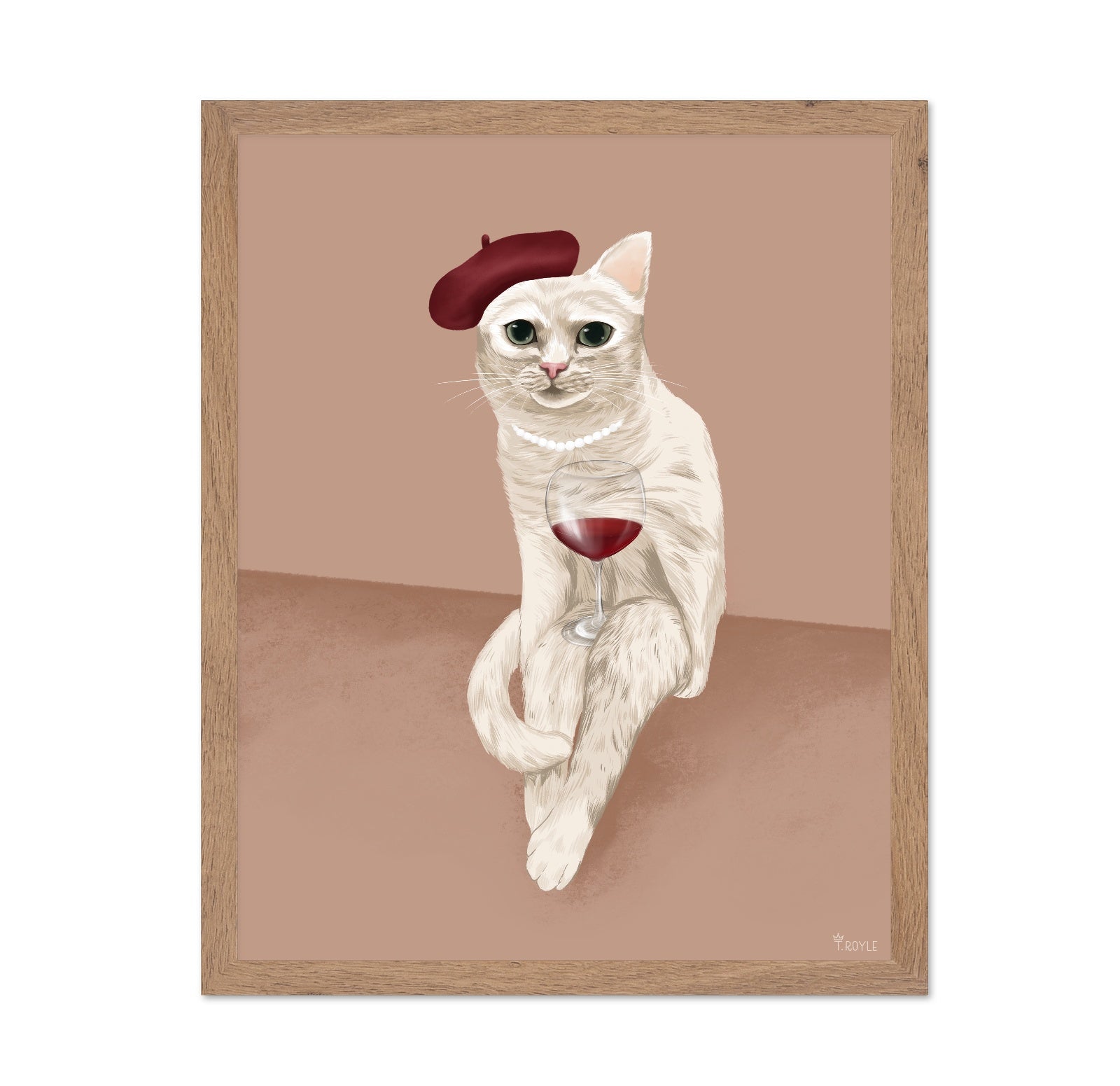 Chic Cat With Wine