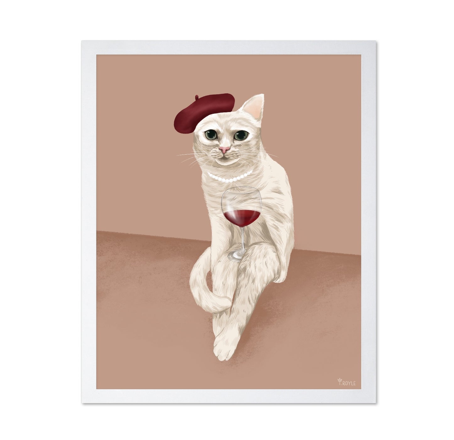 Chic Cat With Wine