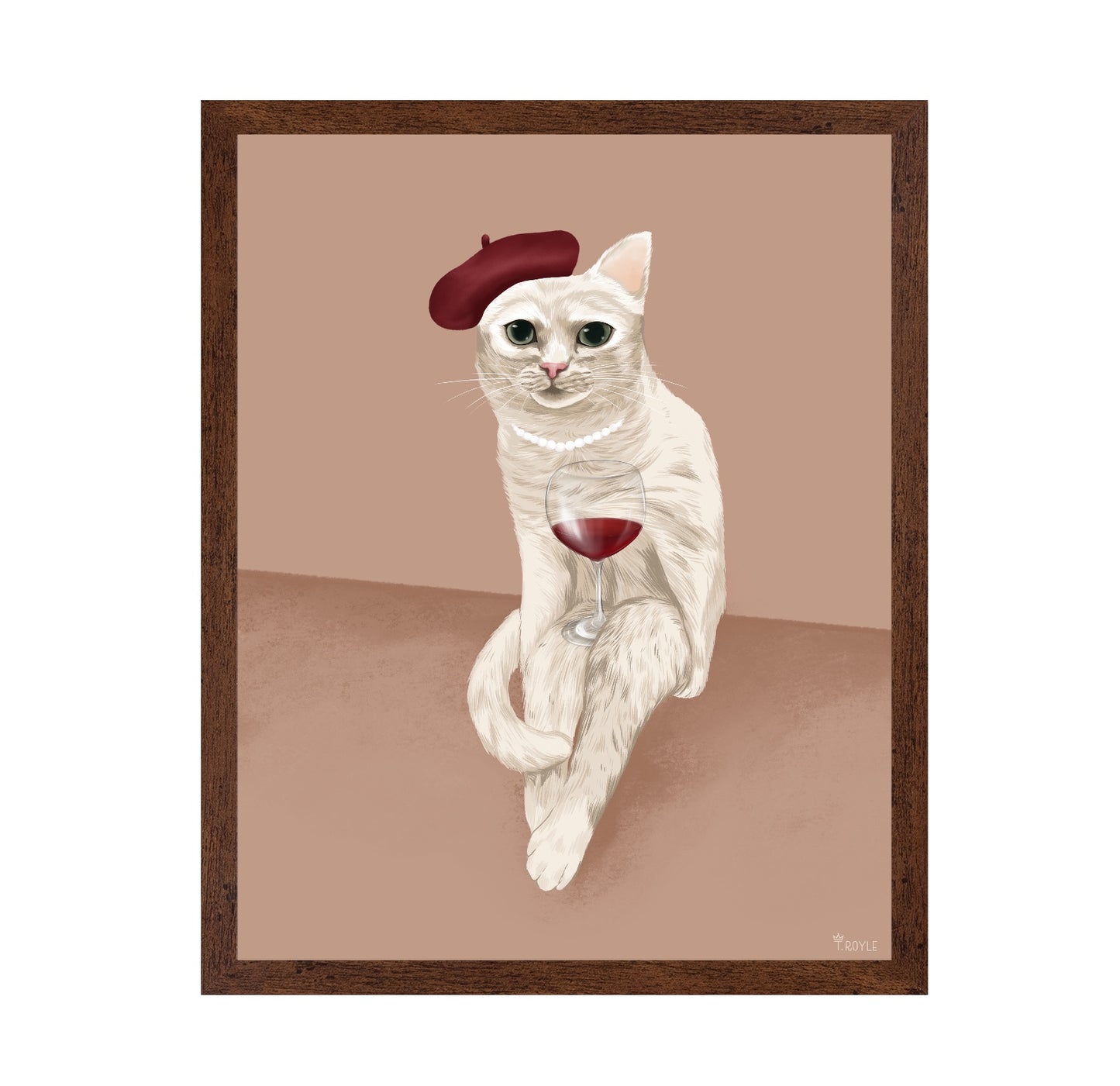 Chic Cat With Wine
