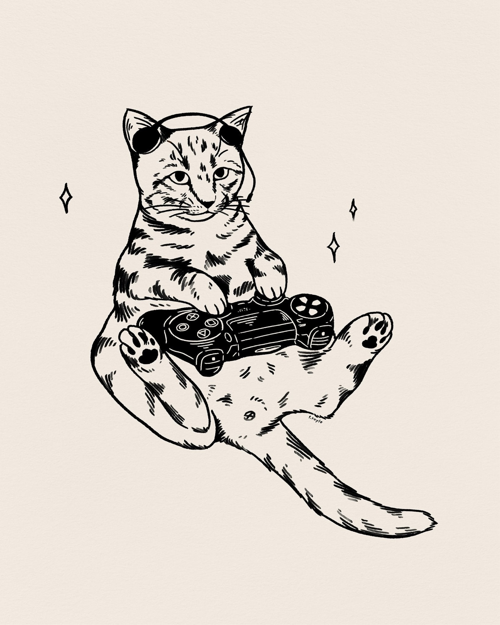 Gaming Cat Sketch