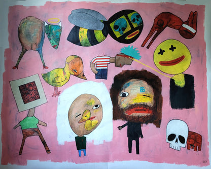 Pink Surreal Faces