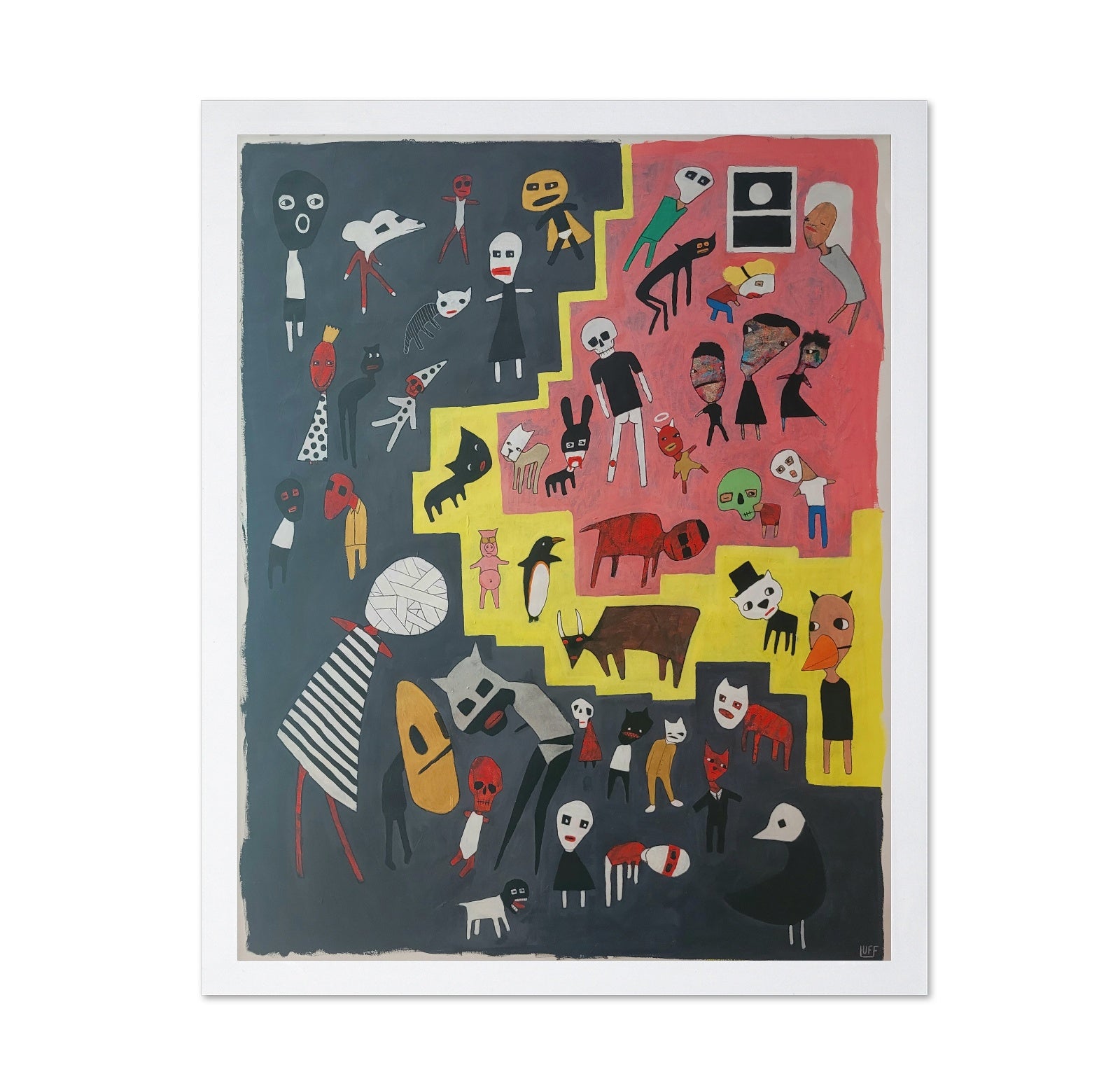 Figures on Yellow Steps
