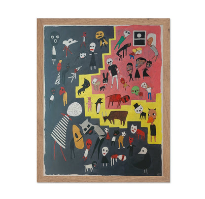 Figures on Yellow Steps