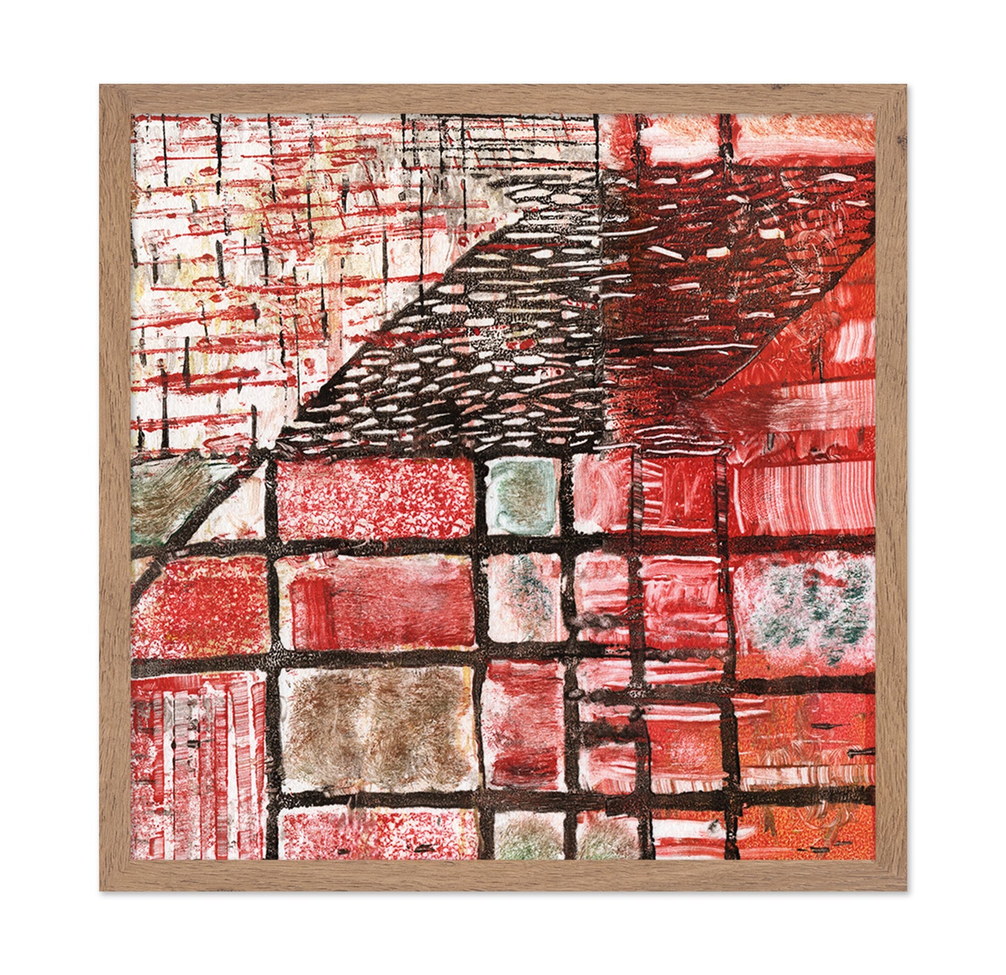 Red Abstract Grid