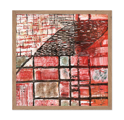 Red Abstract Grid