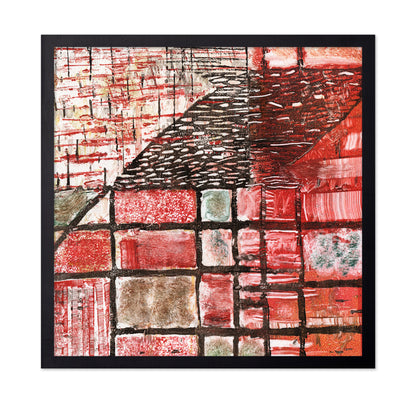 Red Abstract Grid