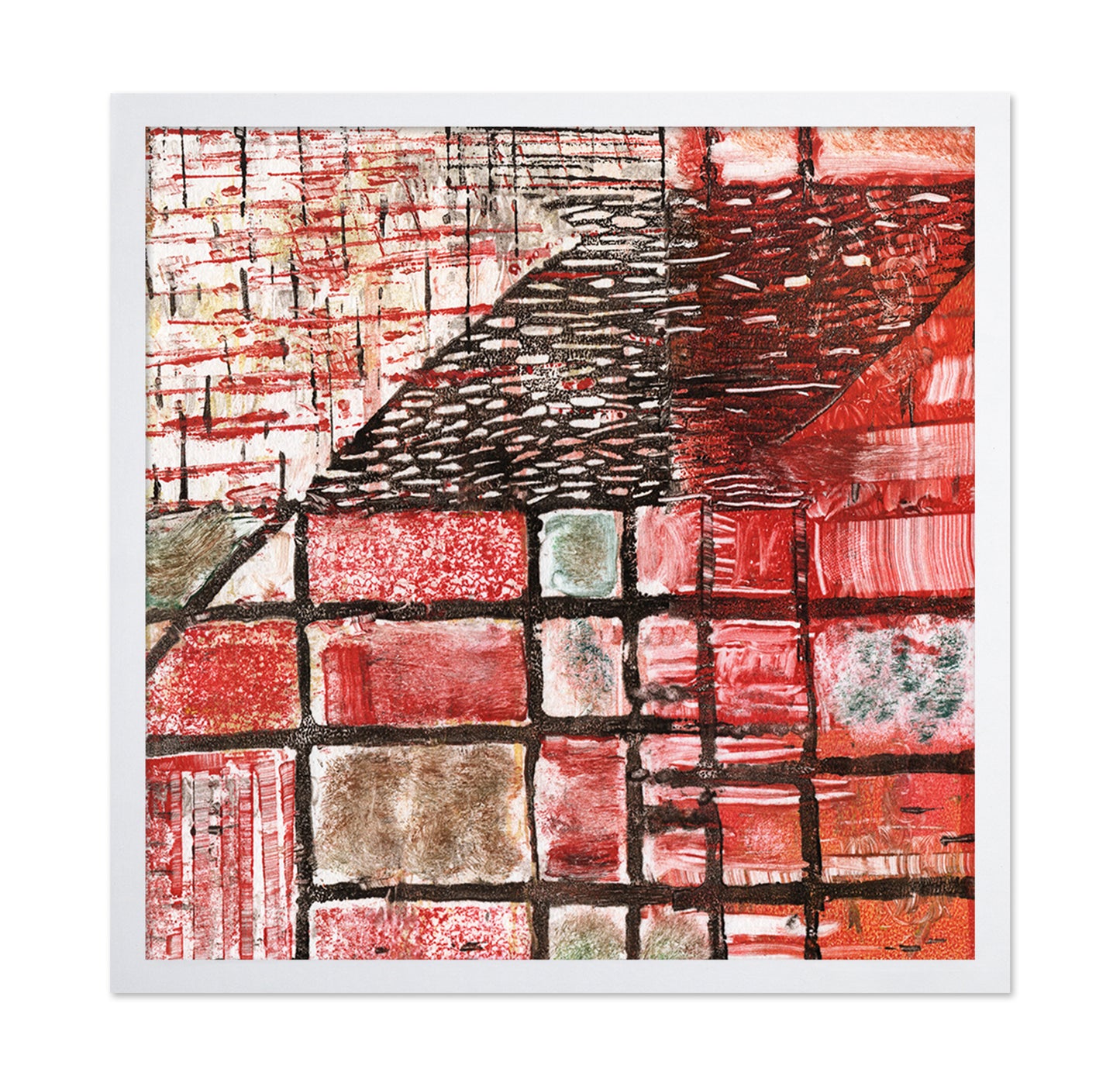 Red Abstract Grid