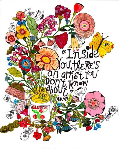 Artist Quote Floral Art
