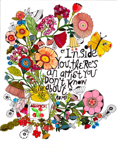 Artist Quote Floral Art