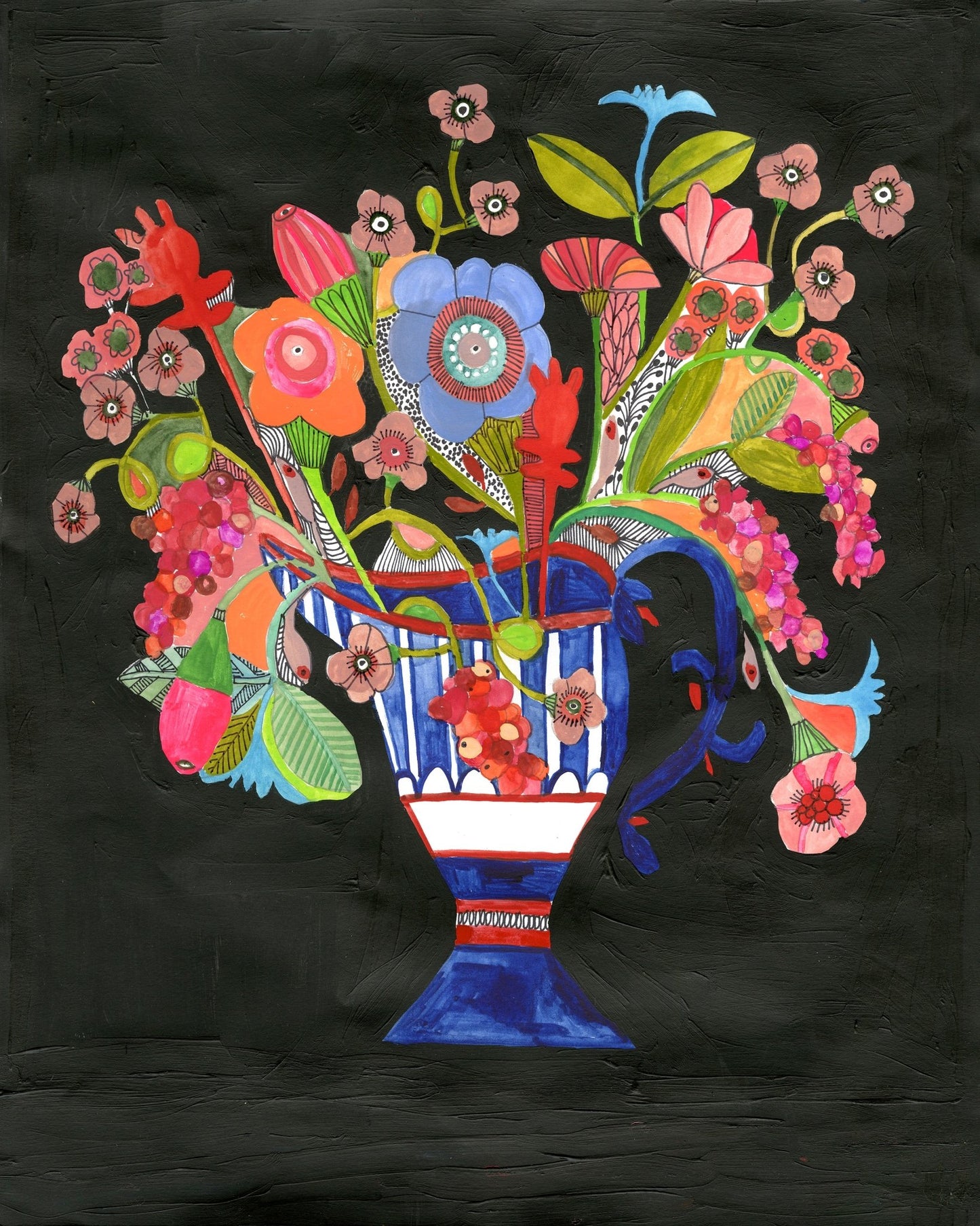 Dark Floral Vase No3