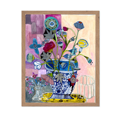 Blue Vase Floral Still Life