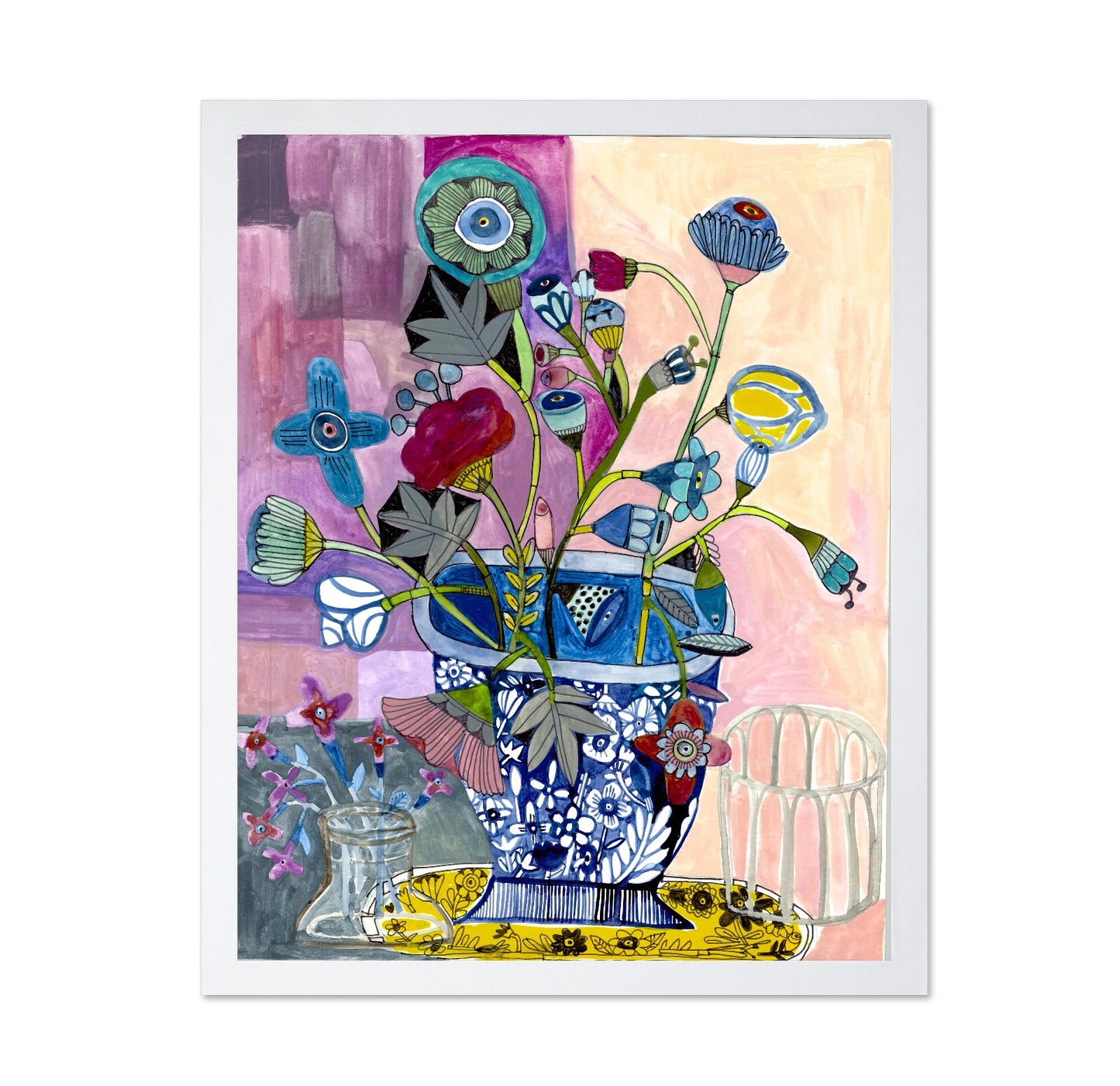 Blue Vase Floral Still Life