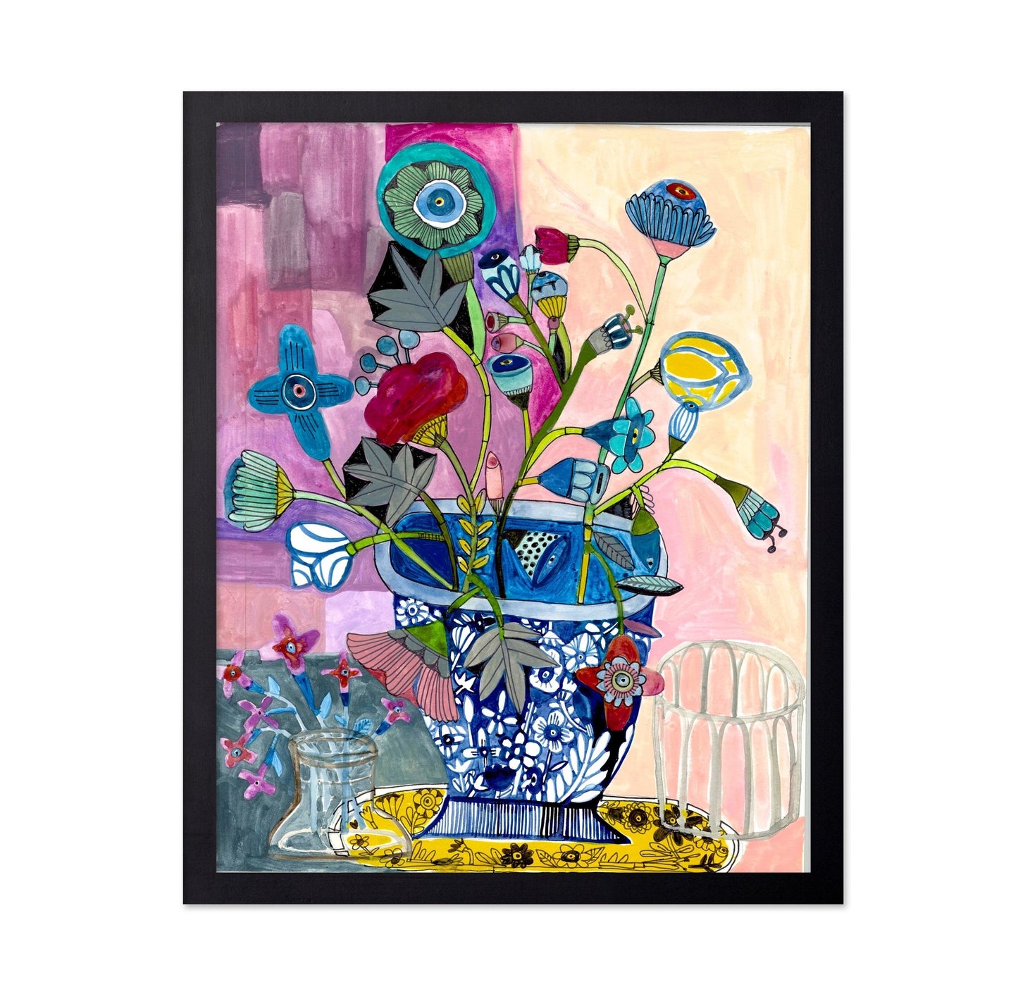 Blue Vase Floral Still Life