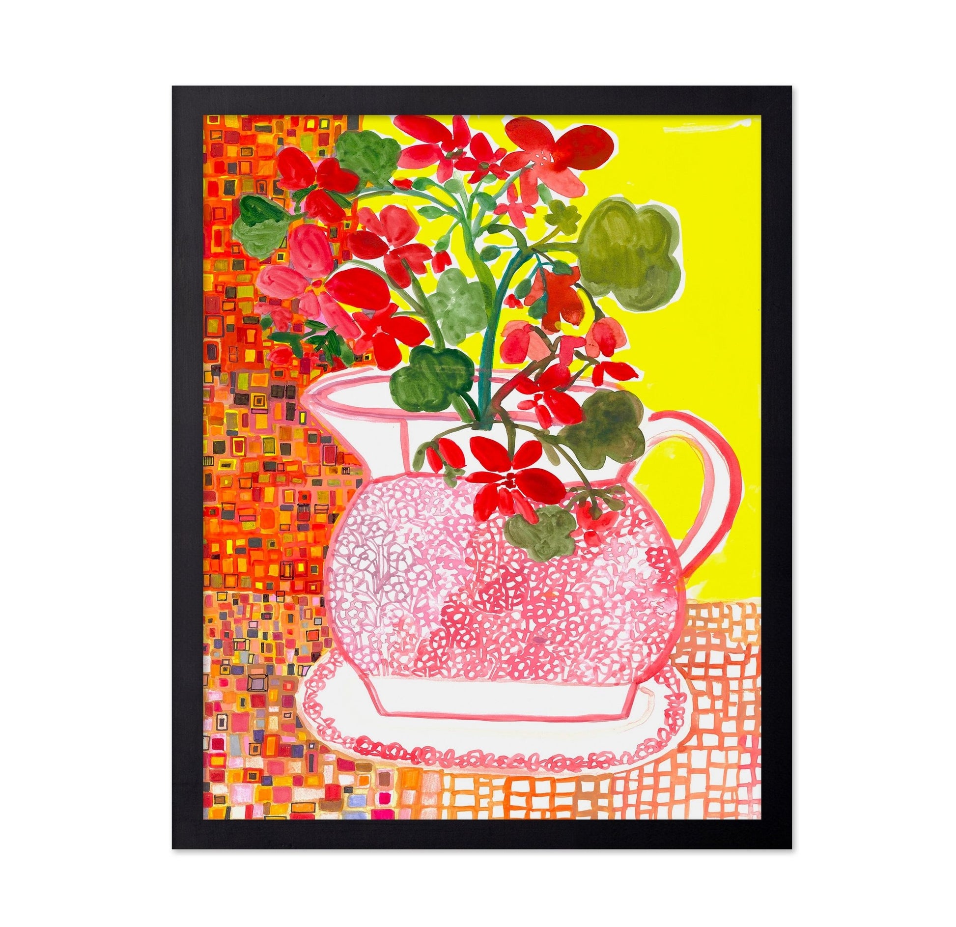 Red Floral Teapot