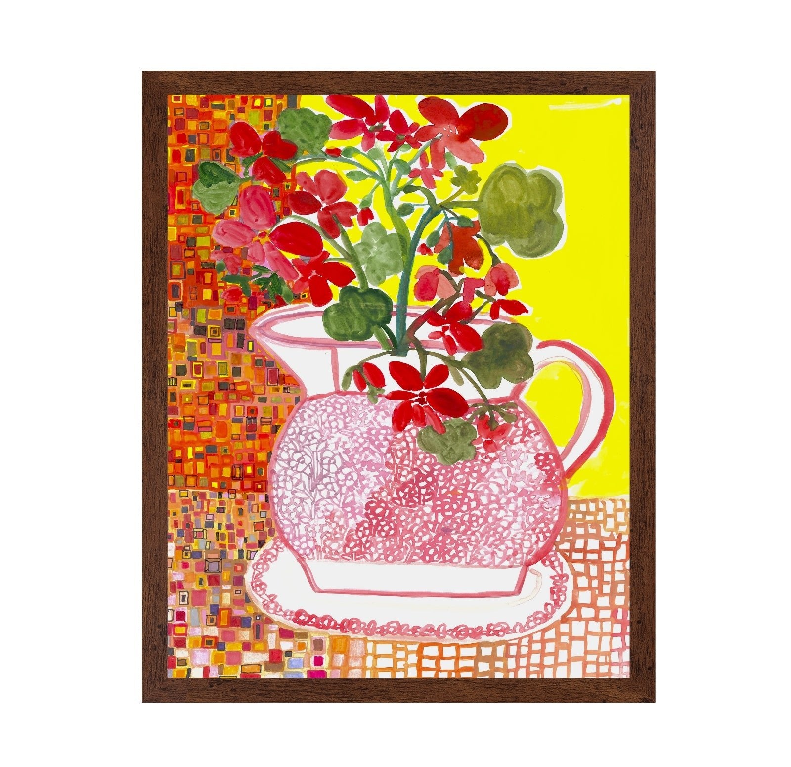 Red Floral Teapot