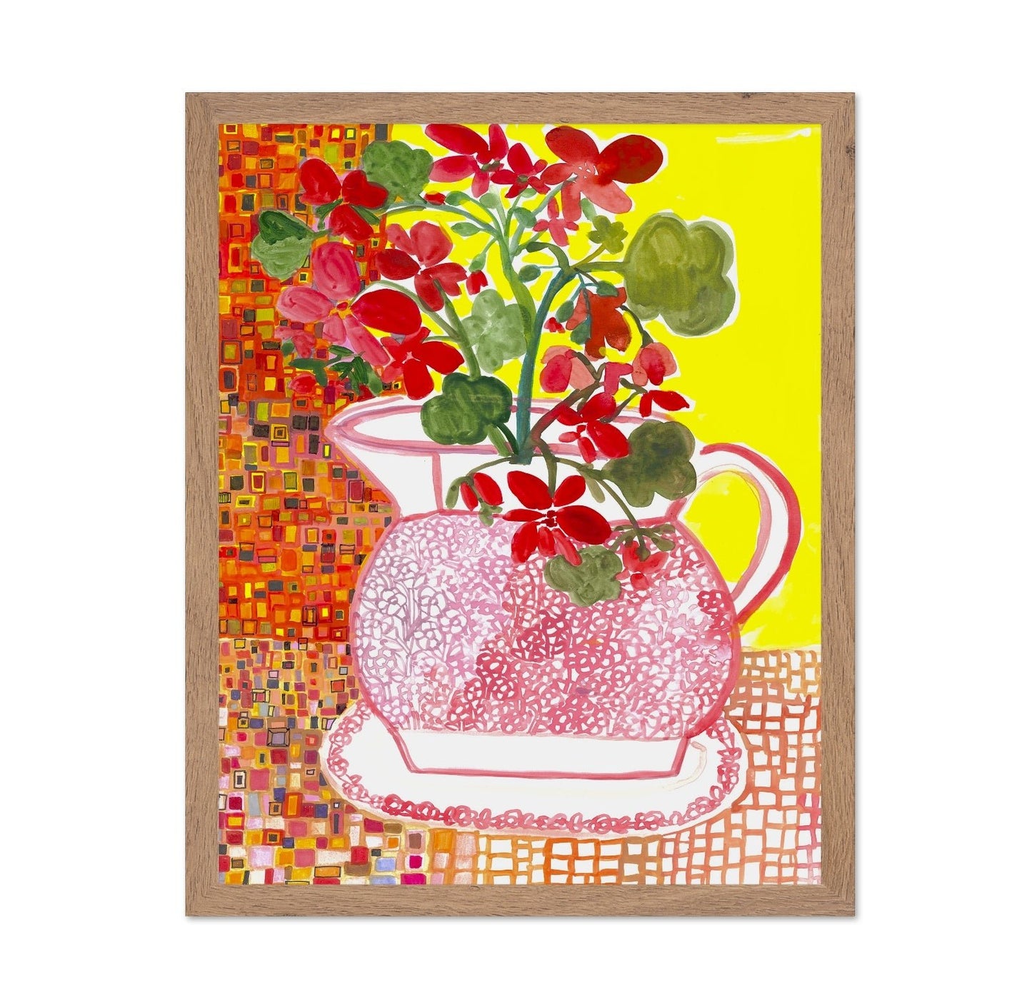 Red Floral Teapot