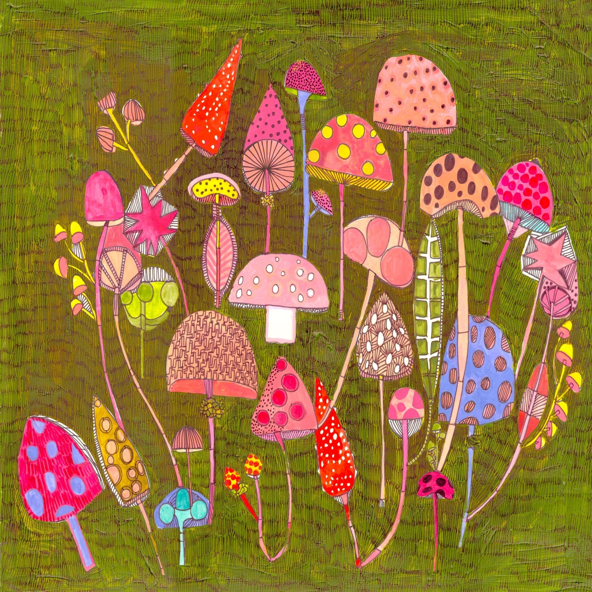 Colorful Mushroom Field