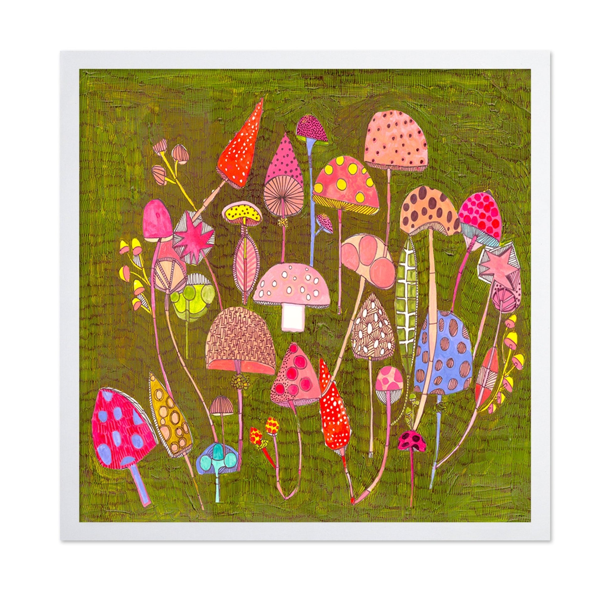 Colorful Mushroom Field
