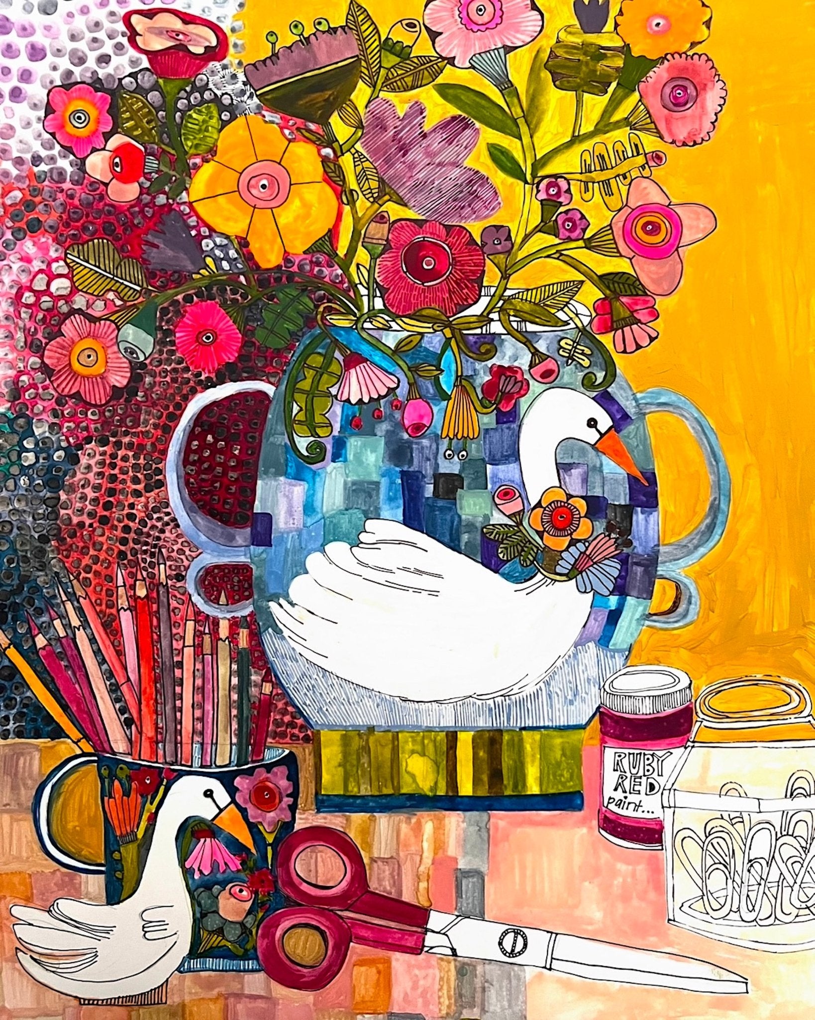Whimsical Goose Still Life
