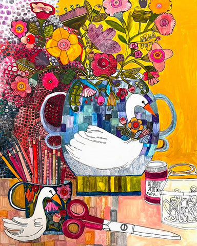 Whimsical Goose Still Life