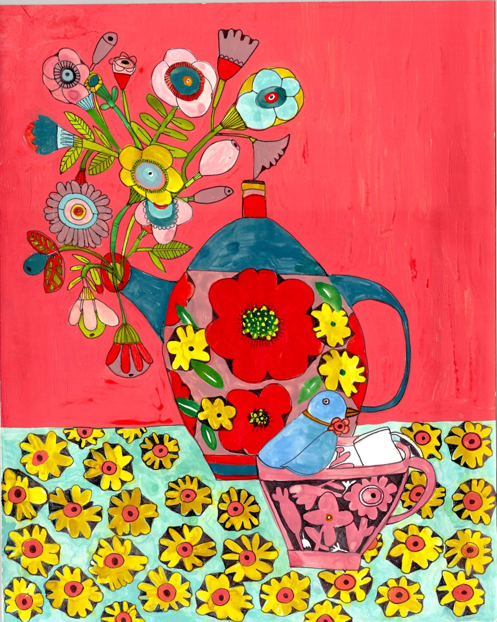Floral Teapot Still Life
