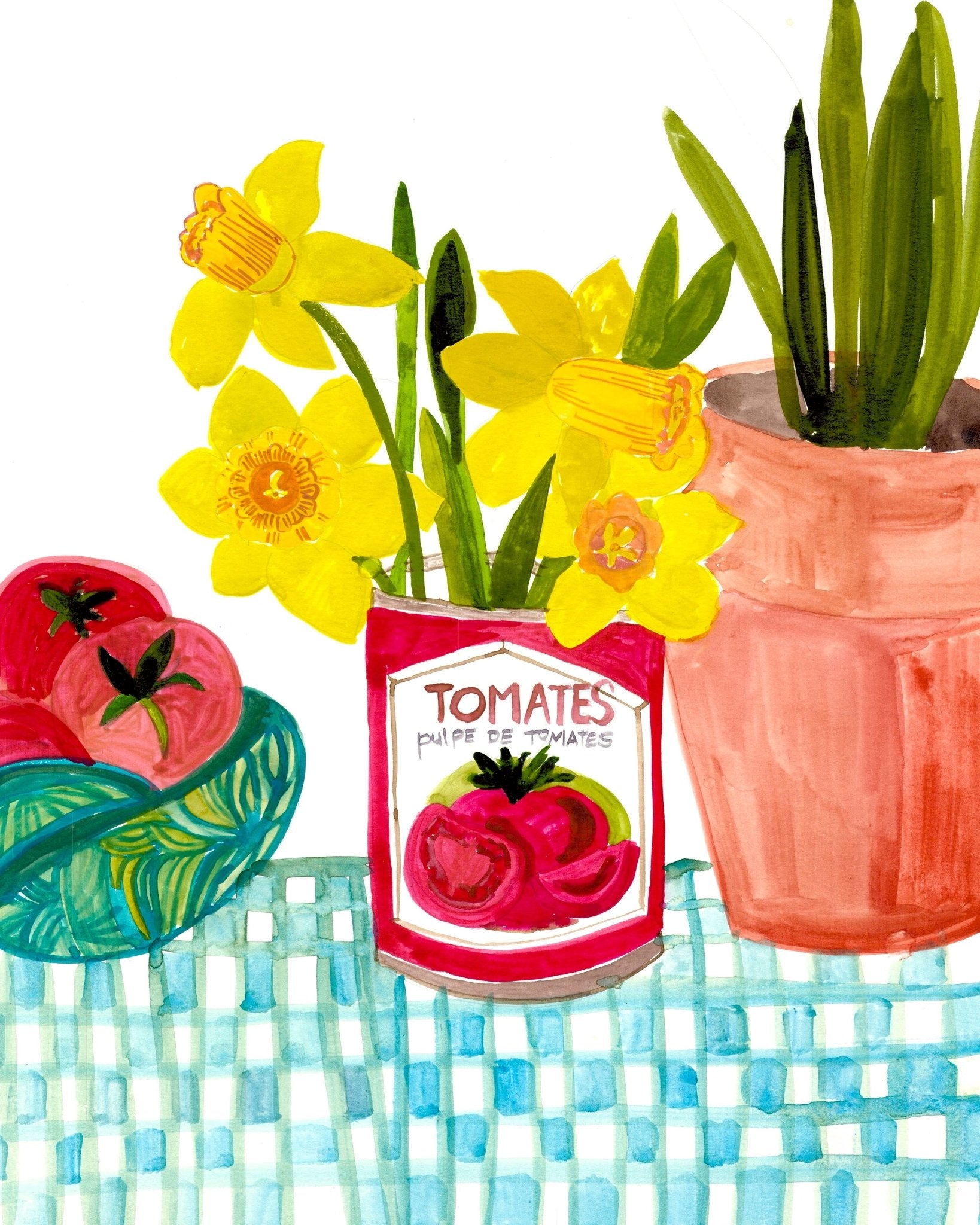Daffodils Tomato Still Life