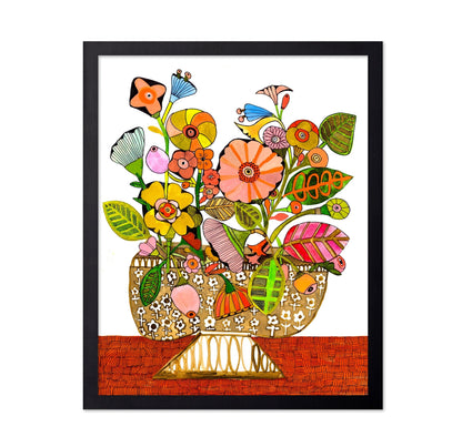Colorful Floral Vase Pattern