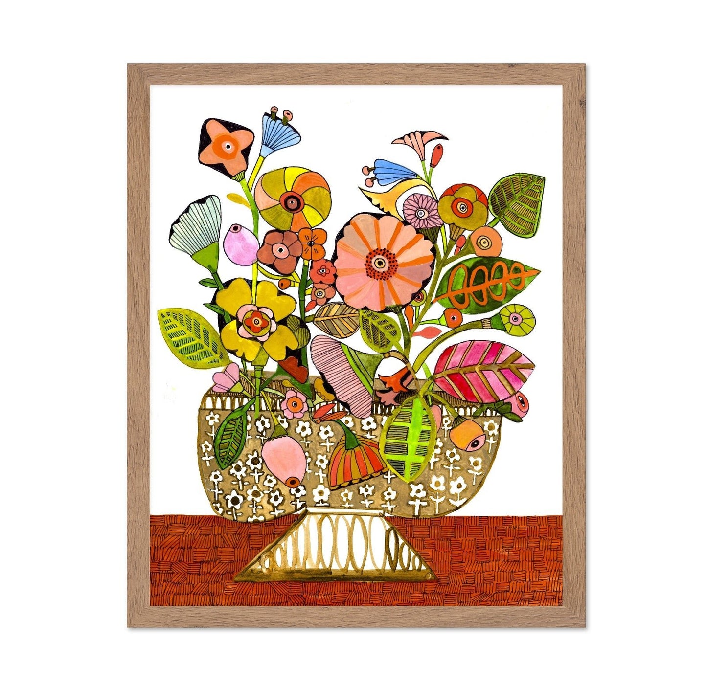 Colorful Floral Vase Pattern