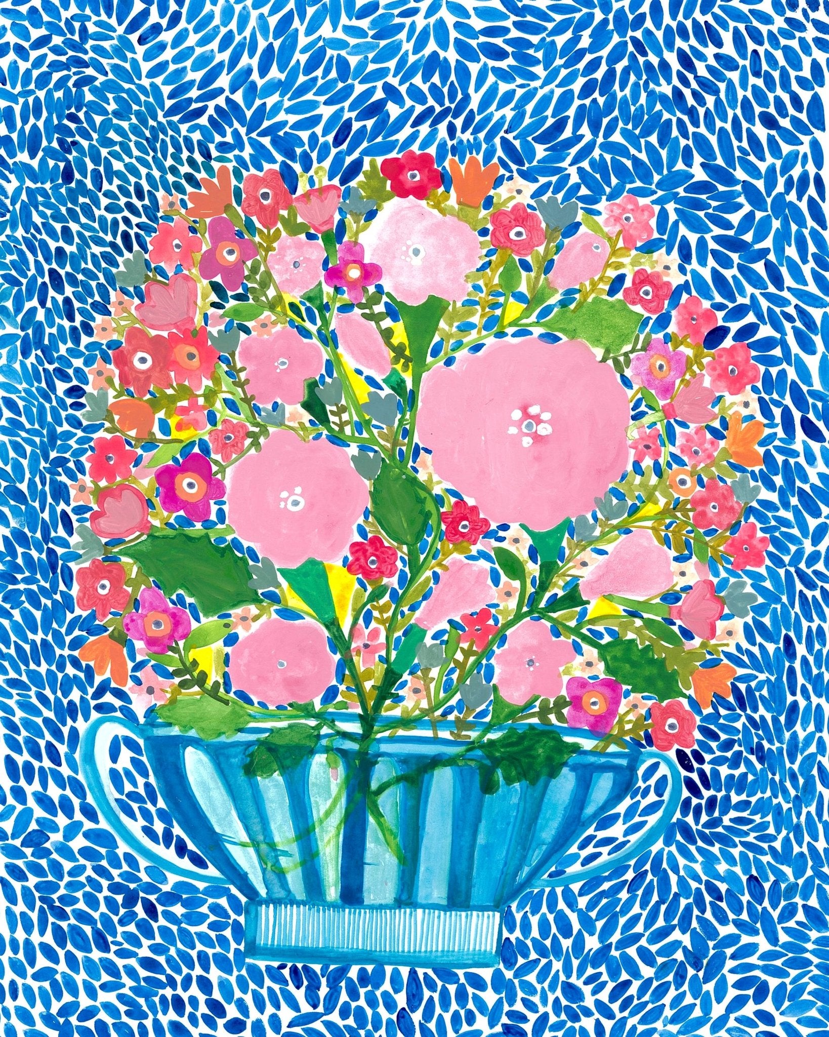 Pink Floral Teacup Bouquet