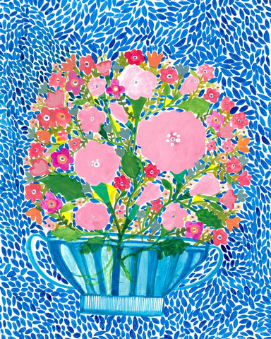 Pink Floral Teacup Bouquet
