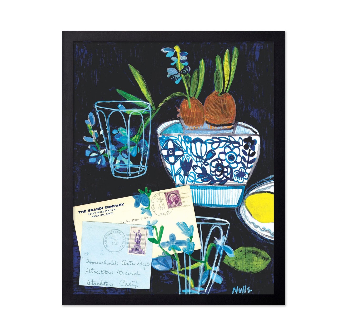 Blue Botanical Still Life