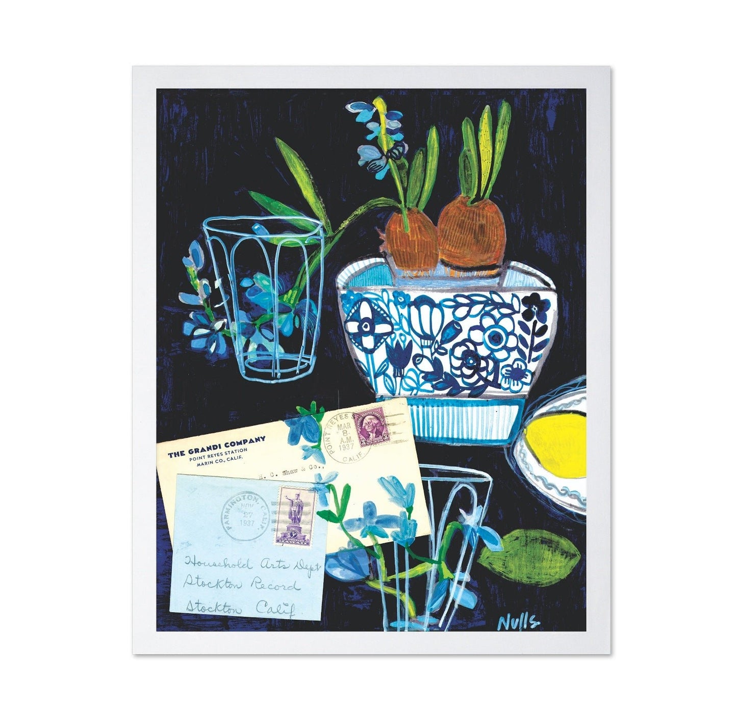 Blue Botanical Still Life